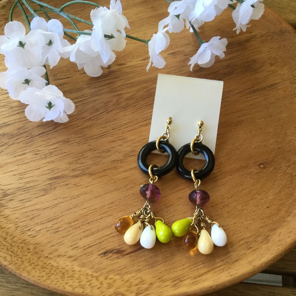 Colorful drop earrings ☆purple ☆
